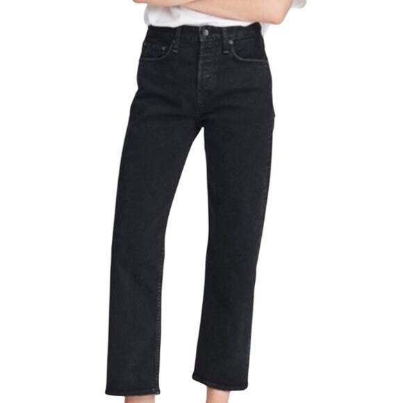 Rag & Bone Maya Jeans Black High Rise Slim Size 26 NWOT Designer Classic Style - Picture 1 of 13